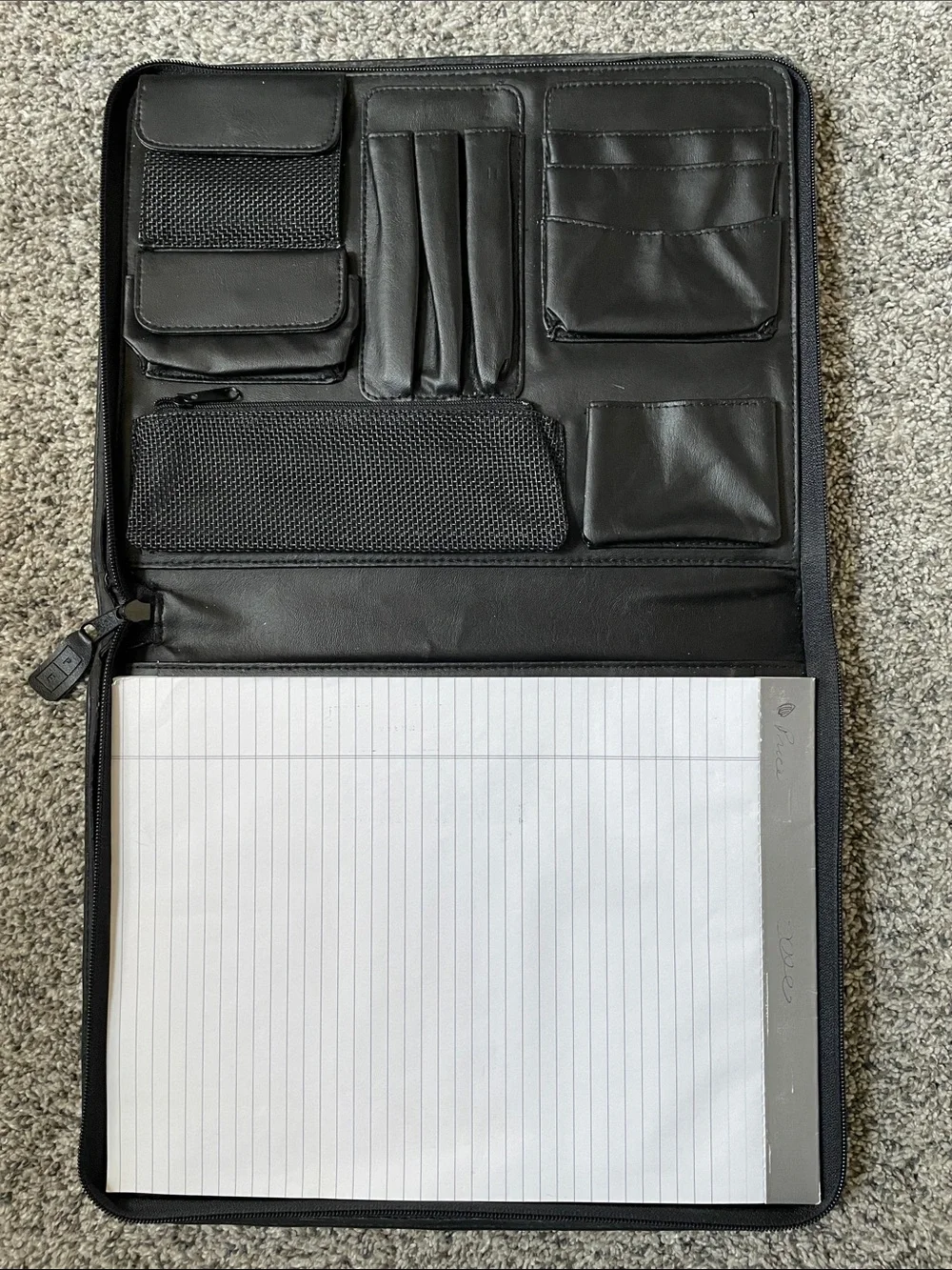 Perry Ellis Black Zip-Around Leather Portfolio